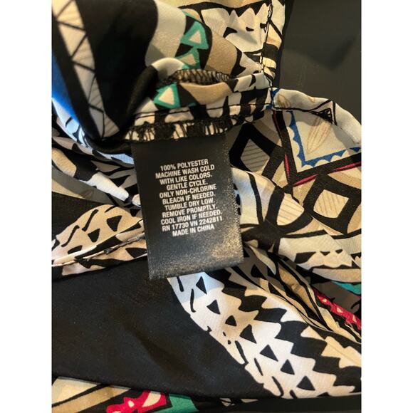 Mossimo Women's strapless maxi dress, waist tie, geometric, polyester, Medium - Picture 8 of 8